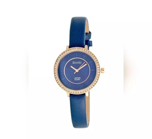 Bonito blue stainless steel wrist strap woman watch.