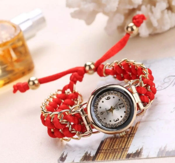 Luxury bracelet knitting rope watch for woman.