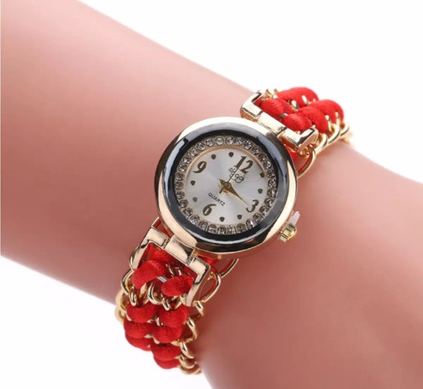 Luxury bracelet knitting rope watch for woman.