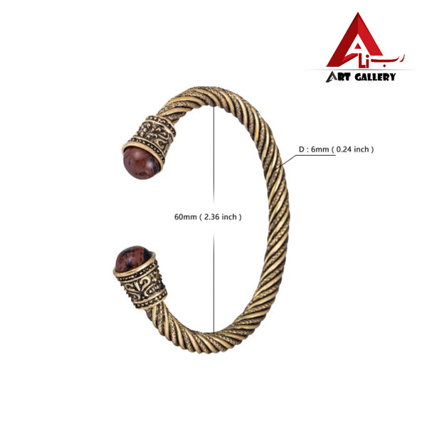 Skyrim Wooden Bead Bracelets & Bangles Viking Bangles Antique Gold Color Supernatural Pagan Metal Bracelet