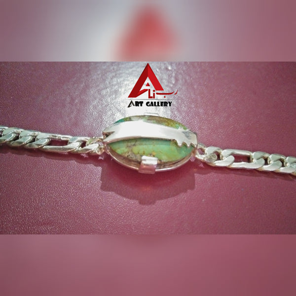 Hussaini Feroza Zulfiqar /Turquoise pure silver bracelet