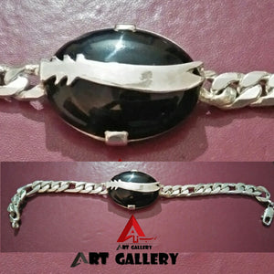 Zulfiqar Sword Black Agate Stone Bracelet