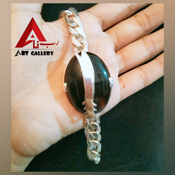 Zulfiqar Sword Black Agate Stone Bracelet