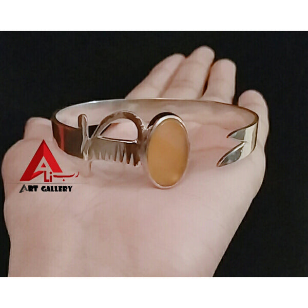Zulfiqar Agate Bangle Sterling Silver 100%