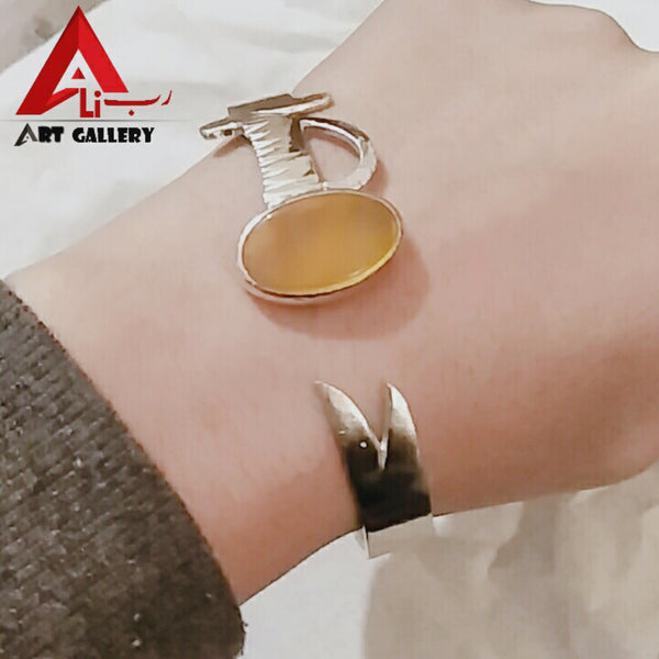 Zulfiqar Agate Bangle Sterling Silver 100%