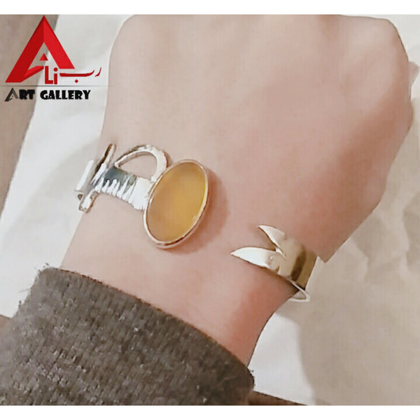 Zulfiqar Agate Bangle Sterling Silver 100%