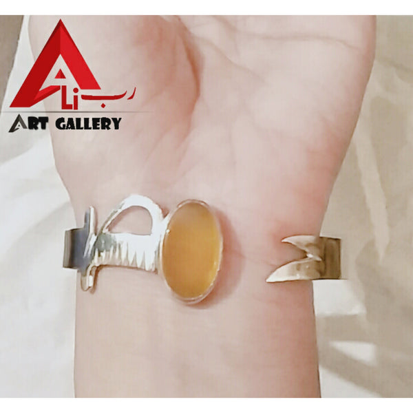 Zulfiqar Agate Bangle Sterling Silver 100%