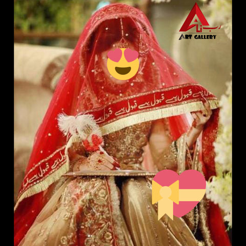 Nikkah Duppata Wedding Shawl Qabool Hai Duppata
