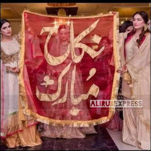 Nikkah Mubarak Duppata customized Wedding Shawl