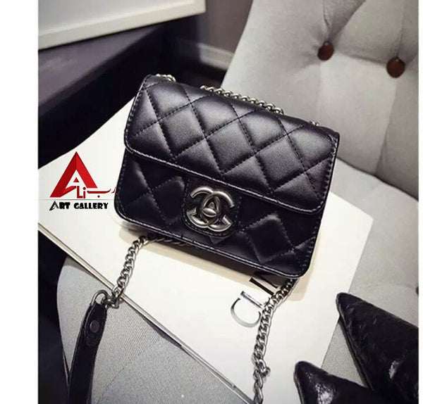 Black Cross Body Shoulder Lingge Bag