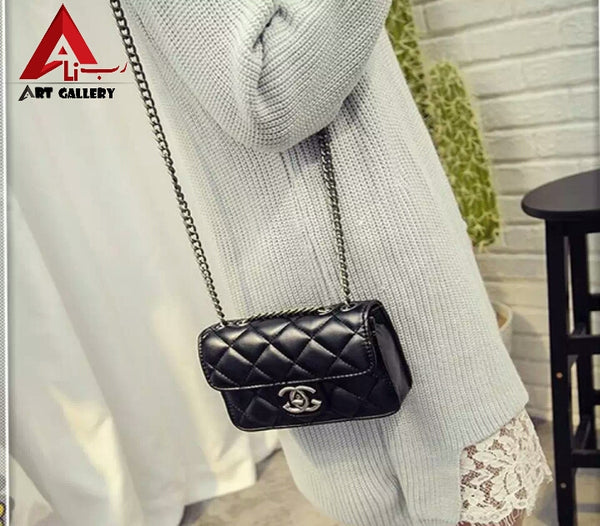 Black Cross Body Shoulder Lingge Bag