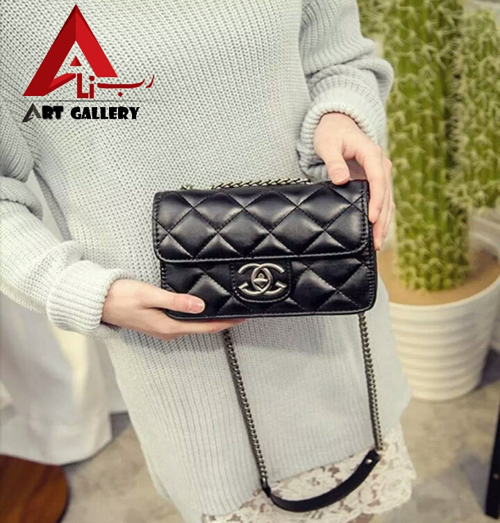 Black Cross Body Shoulder Lingge Bag