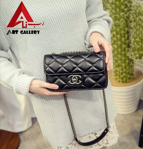 Black Cross Body Shoulder Lingge Bag