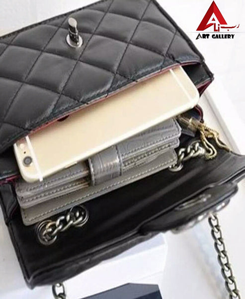 Black Cross Body Shoulder Lingge Bag