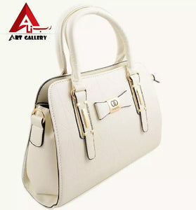 White Leather Hand Bag For Women