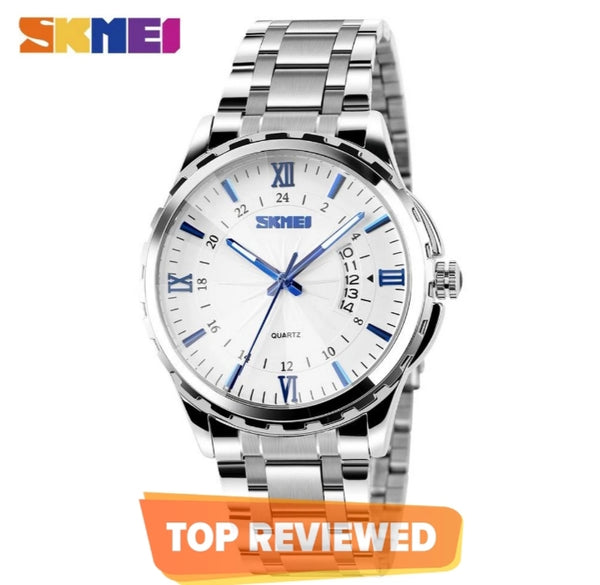 SKMEI Business Fashion Quartz Stainless steel Waterproof watch for Man.
