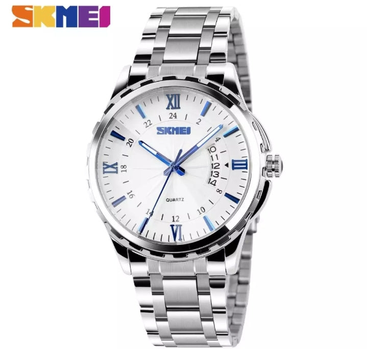 SKMEI Business Fashion Quartz Stainless steel Waterproof watch for Man.