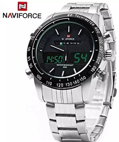 Analog digital black dial Man watch with box.