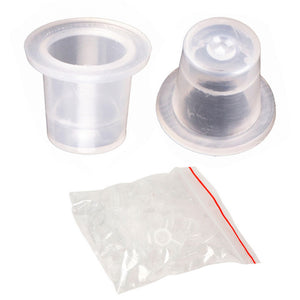100Pcs Plastic Tattoo Ink Cups For Permanent Tattoo Makeup Eyebrow Makeup Pigment Container Caps
