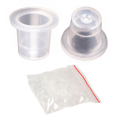 100Pcs Plastic Tattoo Ink Cups For Permanent Tattoo Makeup Eyebrow Makeup Pigment Container Caps