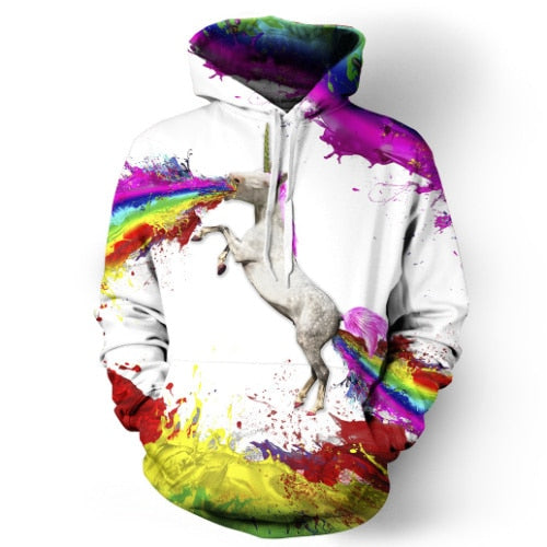 New Fashion Galaxy Hoodie Sweatshirt For Men 3D Lion Print Cartoon Hooded