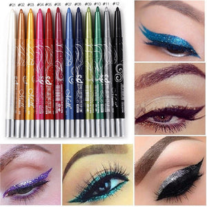Professional Makeup Eye Shadow Waterproof Glitter & Eyeliner Pencils 12pcs/lots