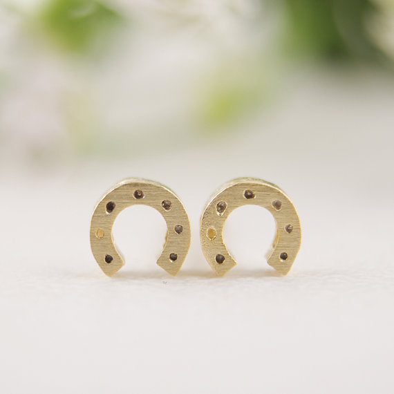 Unique Horseshoe Stud Earrings