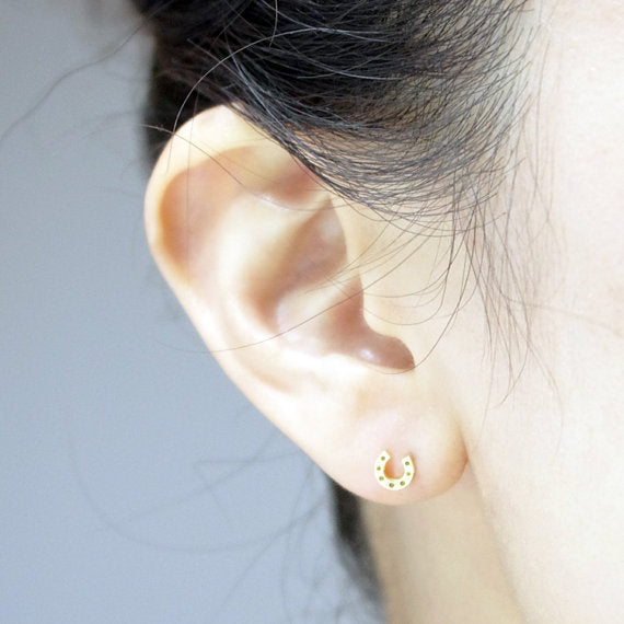 Unique Horseshoe Stud Earrings