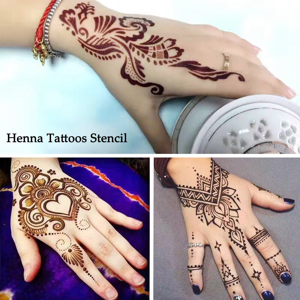 Temporary Henna Templates Simply Mehndi Flowers Patterns