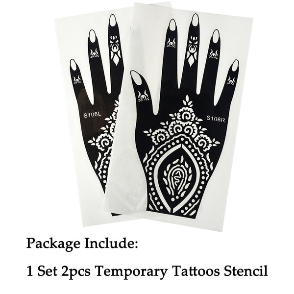 Temporary Henna Templates Simply Mehndi Flowers Patterns