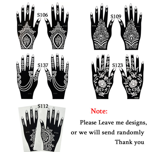 Temporary Henna Templates Simply Mehndi Flowers Patterns