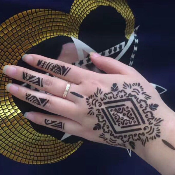 Temporary Henna Templates Simply Mehndi Flowers Patterns