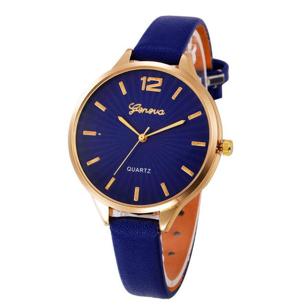Women Watch Casual Quartz Checkers Faux Leather Analog Wrist relogios de pulso feminino Waterproof