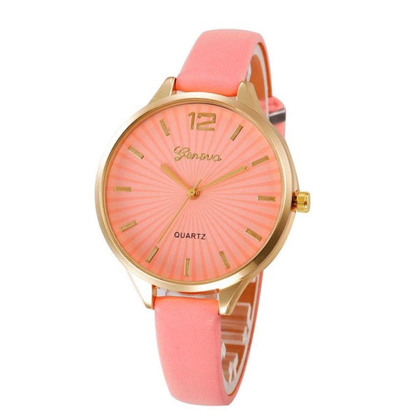 Women Watch Casual Quartz Checkers Faux Leather Analog Wrist relogios de pulso feminino Waterproof