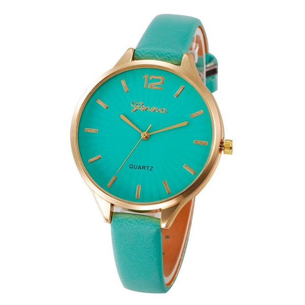 Women Watch Casual Quartz Checkers Faux Leather Analog Wrist relogios de pulso feminino Waterproof
