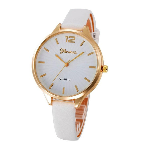 Women Watch Casual Quartz Checkers Faux Leather Analog Wrist relogios de pulso feminino Waterproof