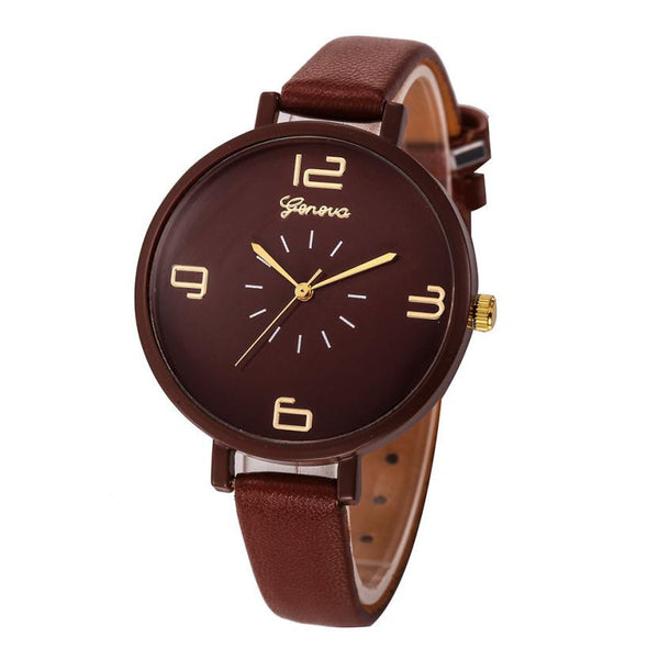 Women Fashion Quartz Watch Faux Leather Watches