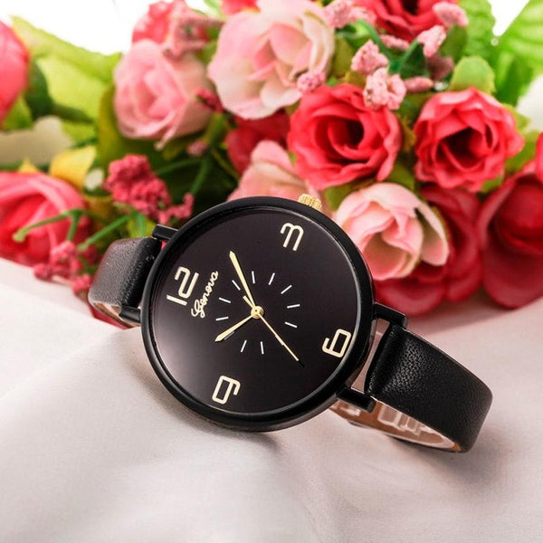 Women Fashion Quartz Watch Faux Leather Watches