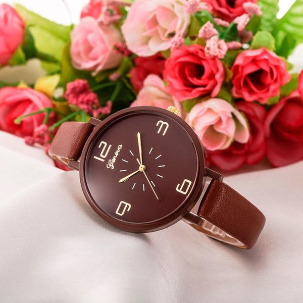 Women Fashion Quartz Watch Faux Leather Watches