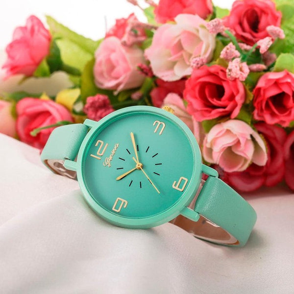 Women Fashion Quartz Watch Faux Leather Watches