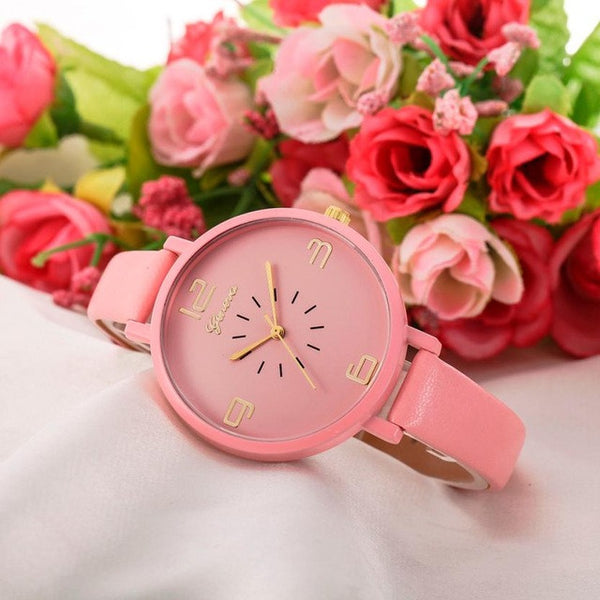 Women Fashion Quartz Watch Faux Leather Watches