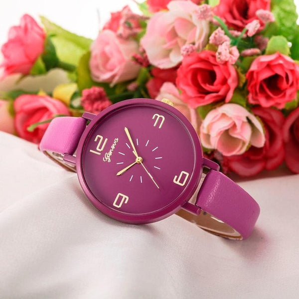 Women Fashion Quartz Watch Faux Leather Watches