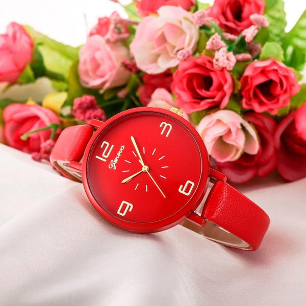 Women Fashion Quartz Watch Faux Leather Watches