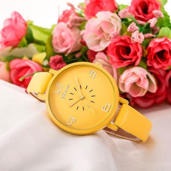 Women Fashion Quartz Watch Faux Leather Watches