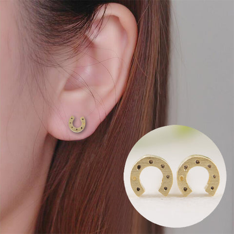 Unique Horseshoe Stud Earrings
