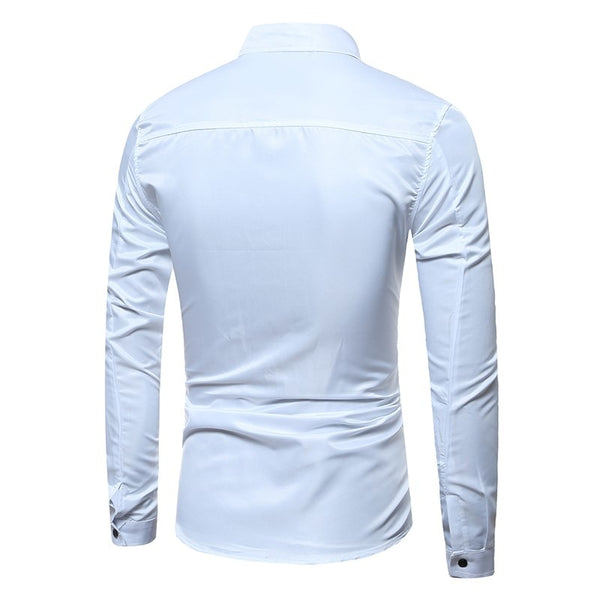 Autumn Fashion Brand Men Clothes Slim Fit Male Long Sleeve Shirt