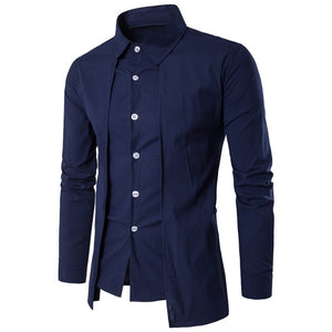 Lapel Neck Buttons Down Top Men's Formal Dress Shirts