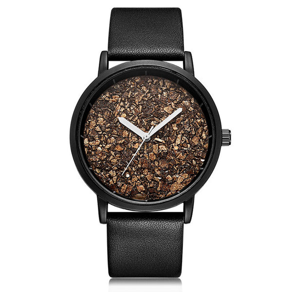 Natural Gravel Stone Face Men Brand Quartz Watches