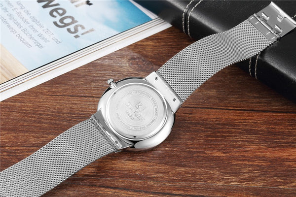 Luxury brand CURREN Quartz Watch Men Stainless Steel Mesh Strap Thin Clock Casual Wristwatch