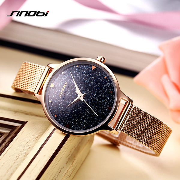 Galaxy design Luxury brand Quartz Watch Women Dress Casual Stainless steel 2018